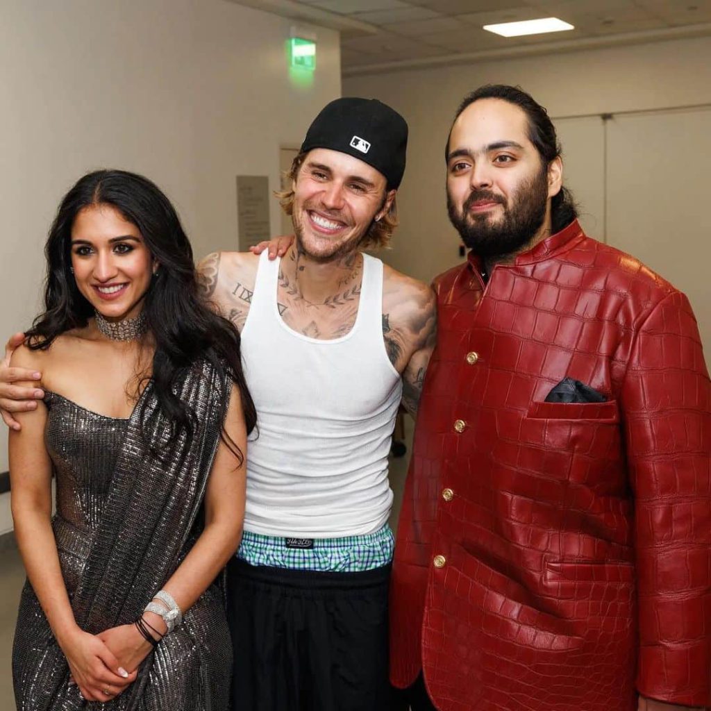 Radhika and Anant with Justin