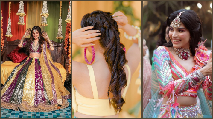 hairstyle with lehenga | open | wedding | simple | receptions | Top 40 Open  Hairstyle With Lehenga | Indian hairstyles, Engagement hairstyles, Open  hairstyles