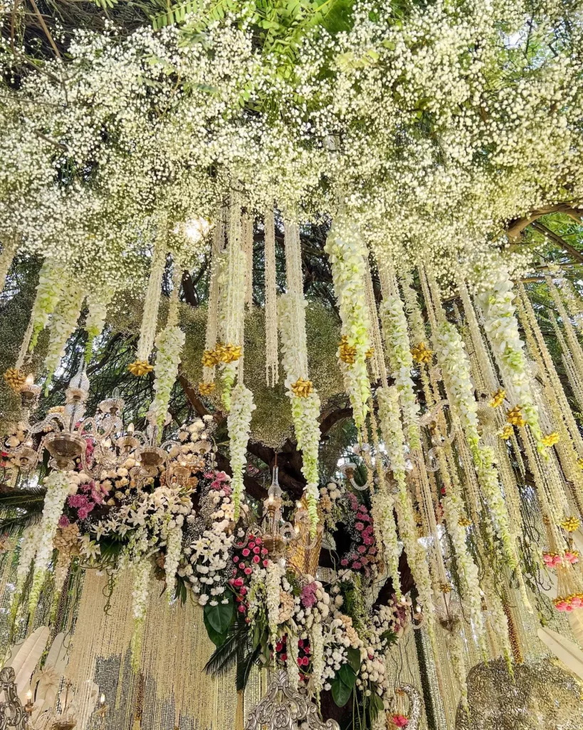 suspended floral decor