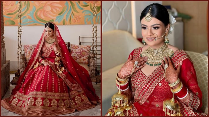 Which jewellery will look best with a red bridal lehenga? - Quora