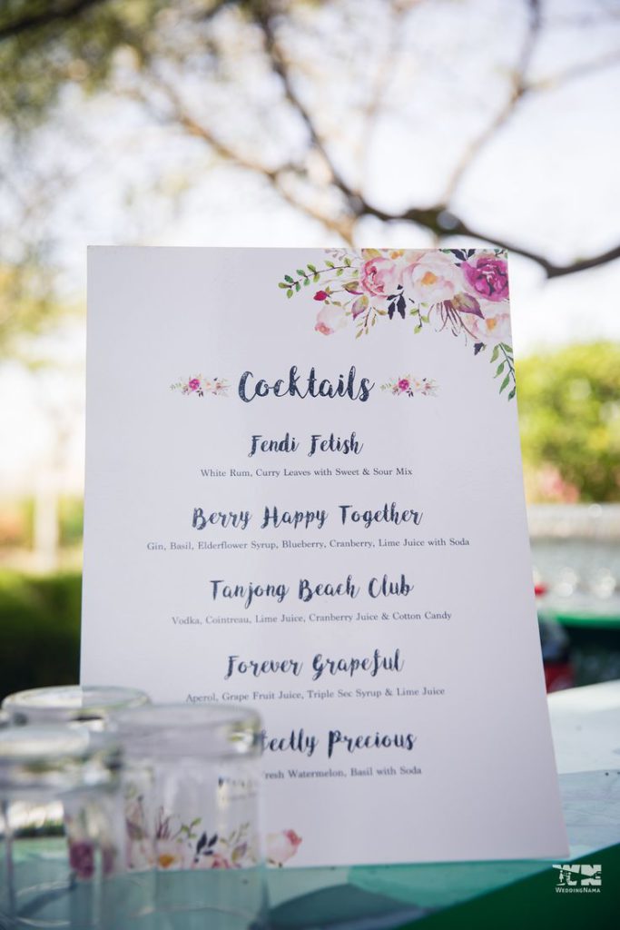 Wedding decor- bar menu ideas