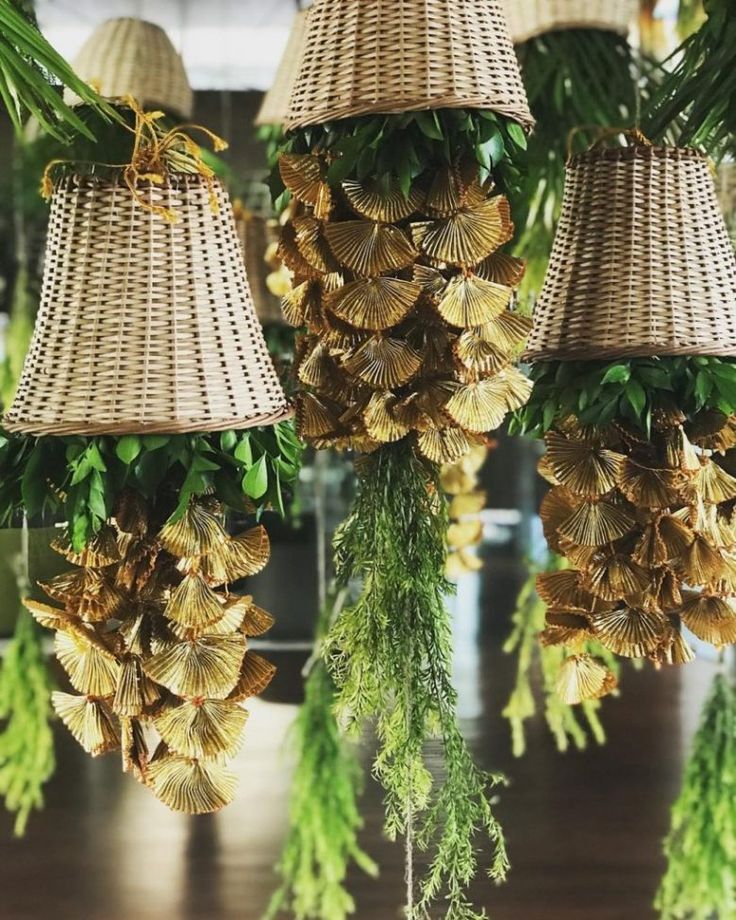 Bamboo lamp holders for weddings
