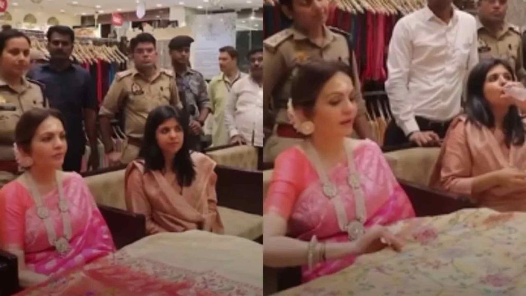 Nita Ambani shopping for sarees in Varanasi