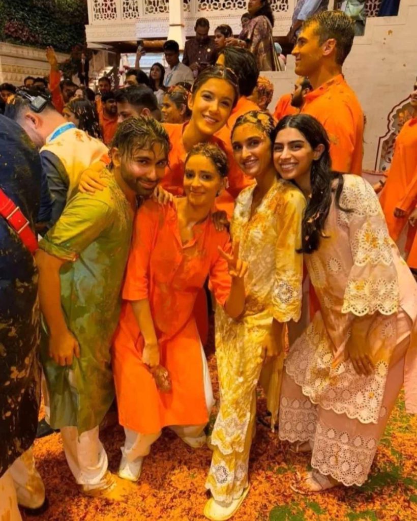 Ananya, Khushi and Orry at Anant Ambani and Radhika Merchant's haldi