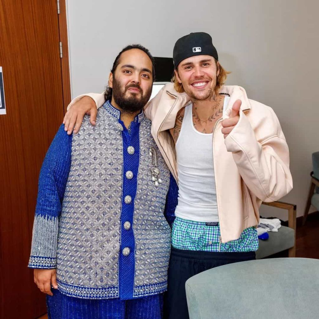 Anant Ambani and Justin Bieber