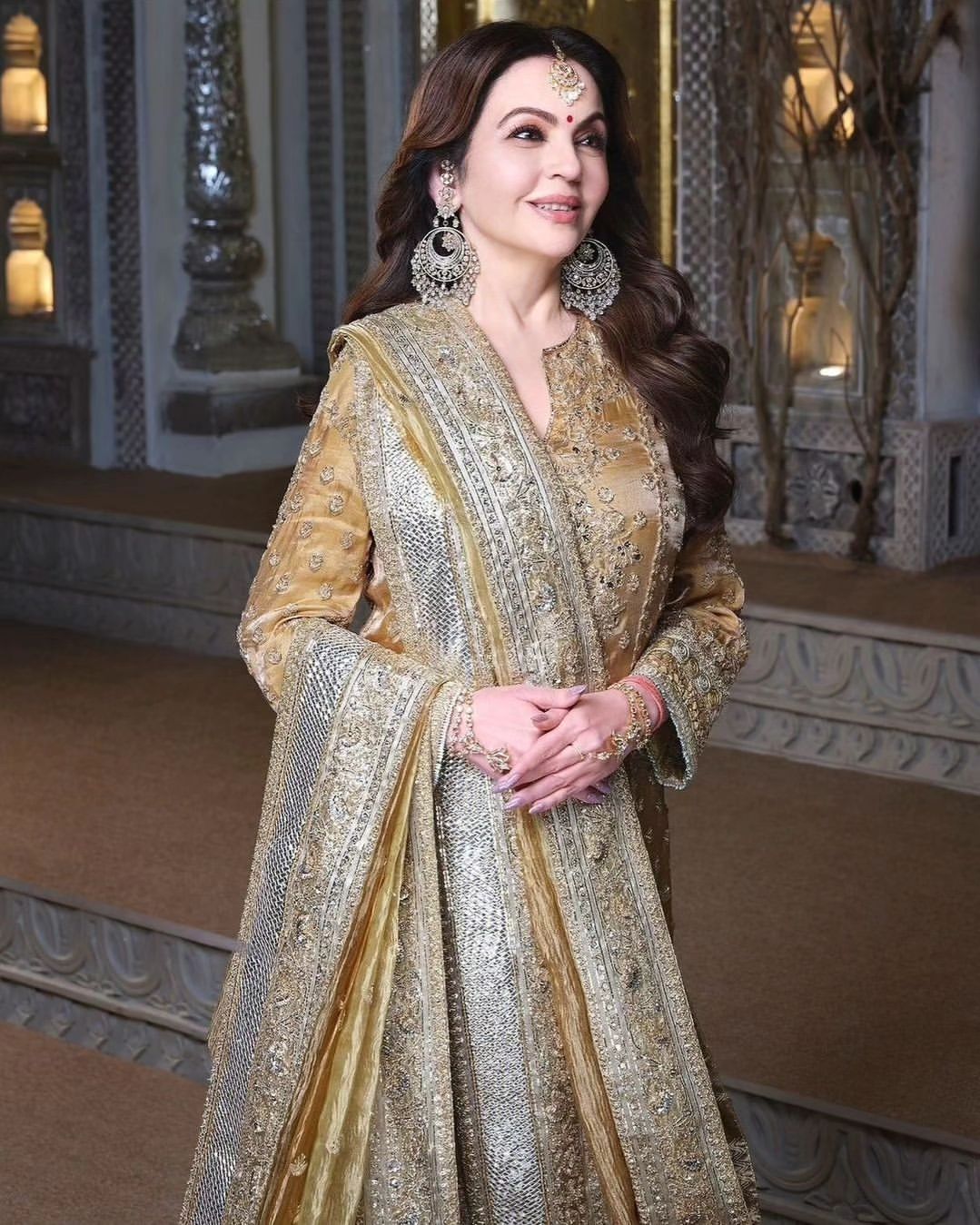 Nita Ambani in Manish Malhotra for Anant's haldi