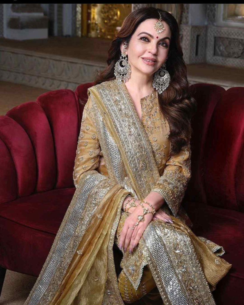 Nita Ambani in Manish Malhotra for Anant's haldi