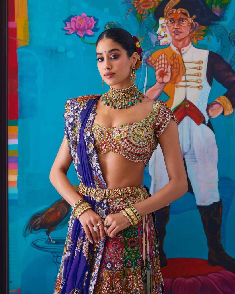 Janhvi Kapoor for Anant-Radhika's mehendi