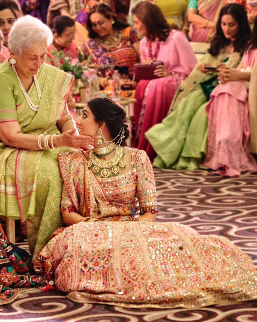 Radhika in mirror work lehenga