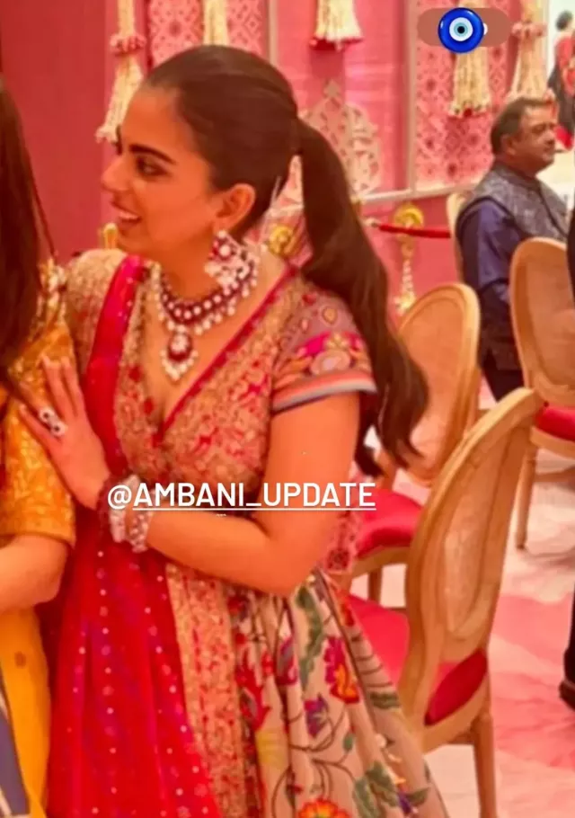 Isha Ambani in Paithani lehenga