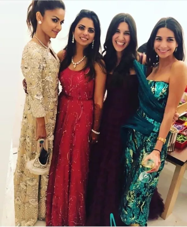 Isha Ambani in red dress