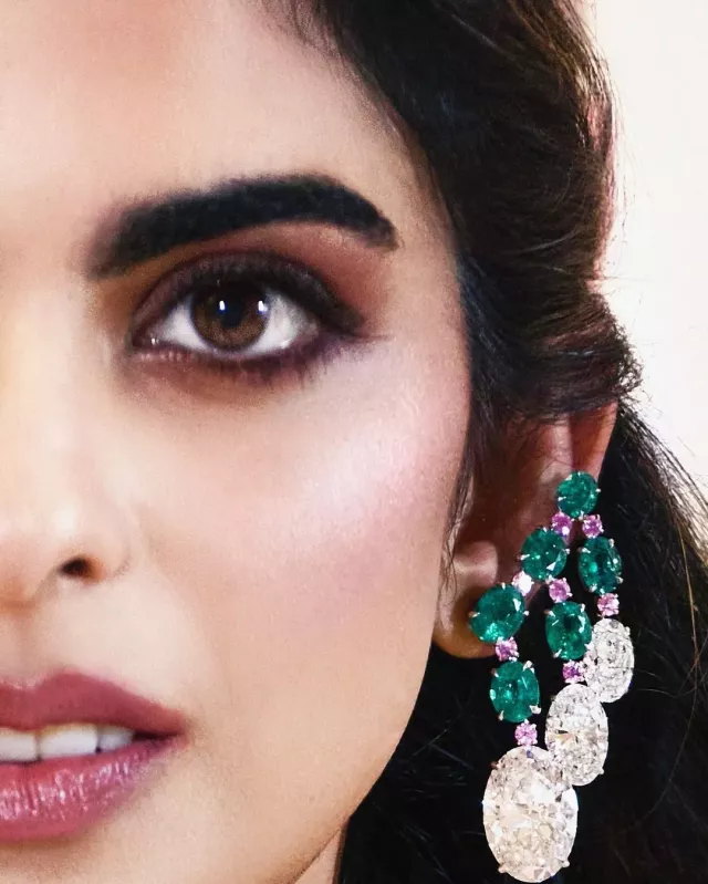 Isha's emerald earrings