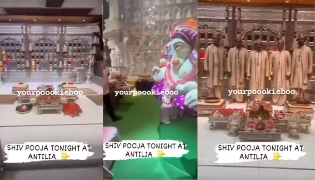 Shiv Pooja at Antilia