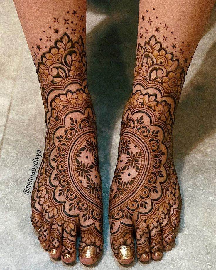 Lotus and Geometric Henna Design