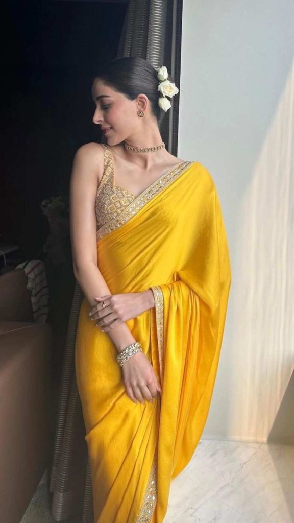 Ananya Pandey in yellow saree