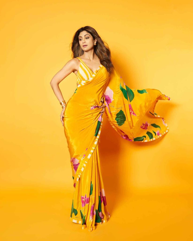 Yellow saree for Navratri