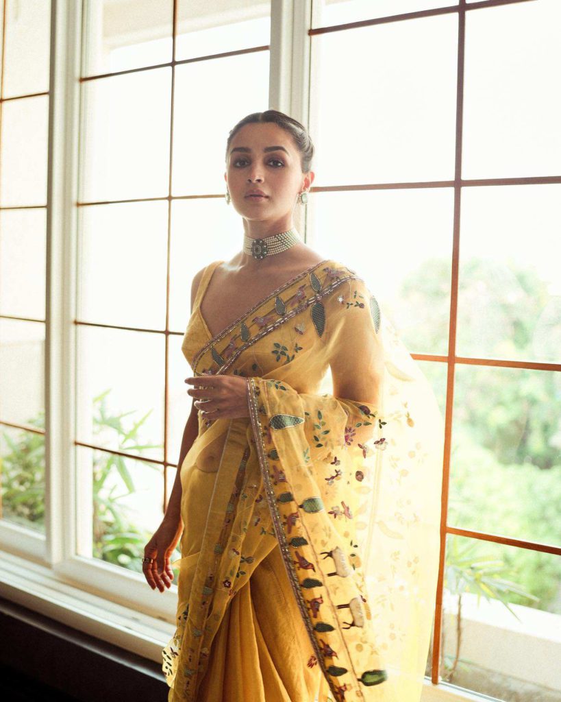 Alia Bhatt in yellow saree