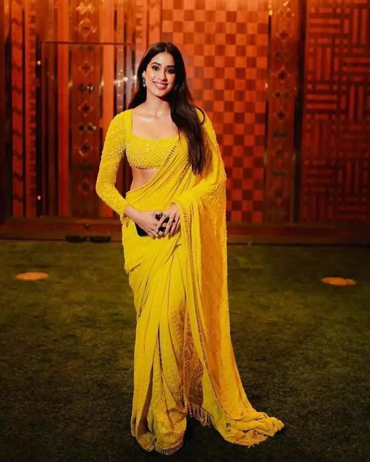 Yellow saree for Navratri